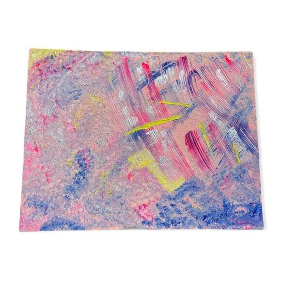 Cotton Candy Day at The Circus Custom Acrylic painting Pink Blue Yellow - Picture 1 of 6